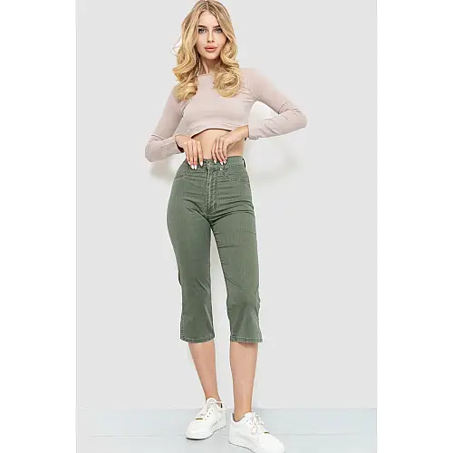 Капри женские однотонные хаки 201R628 Ager 26