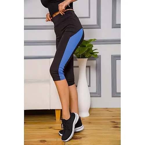Спортивные женские бриджи черно-голубой 172R53 Ager S
