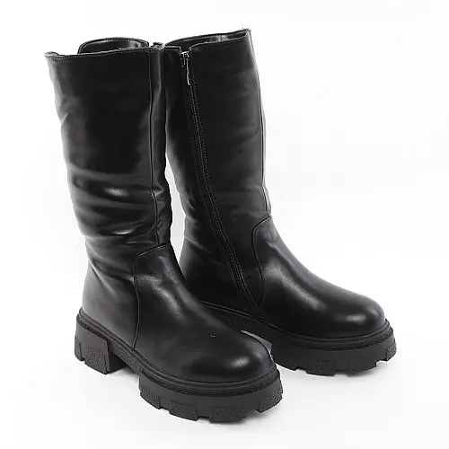 Полусапоги женские зимние 338718 р.37 (23,5) Fashion Черный