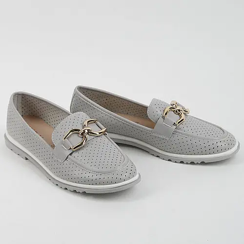 Мокасины женские 339634 р.37 (23,5) Fashion Серый