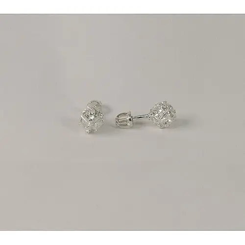 Пусеты в наличии с белыми камнями Maxi Silver 7956/1