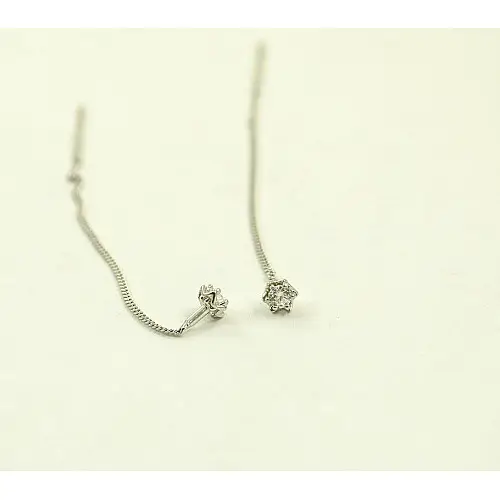 Пусеты цепочки Maxi Silver 8734