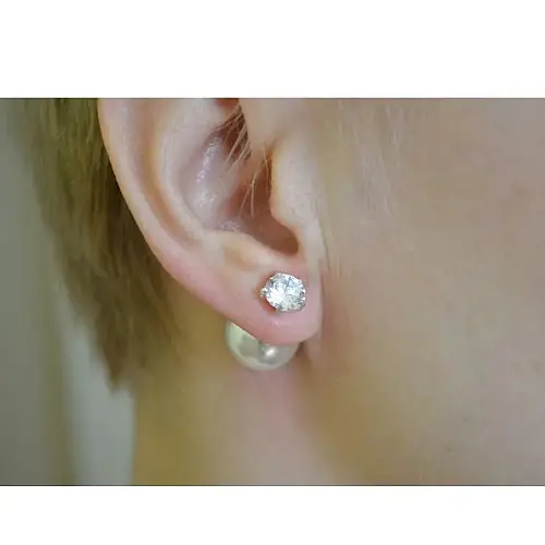 Пусеты с жемчугом Maxi Silver 8610