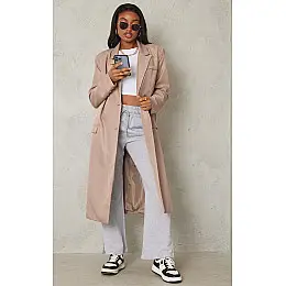 Тренчкот PrettyLittleThing CMZ3420 34 бежевий