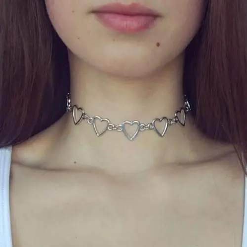 Чокер-цепочка Bioworld Сердца серебристый (23160)