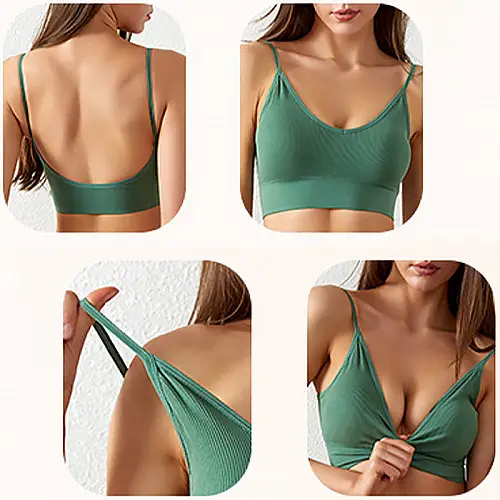 Комплект жіночого білизни Lesko 1608# Хакі XL 85 ABC труси і топ у рубчик безшовний