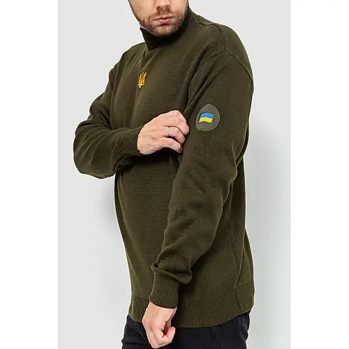 Гольф мужской с вышивкой тризубец хаки 161R07 Ager XL
