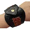 Браслет из натуральной кожи страуса Ekzotic Leather черный с коричневым плетением (ob 05)