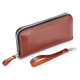 Кожаный кошелек Skin and Skin Zipper L 21х11.5х2.5 см Коньячный (LW06CO)