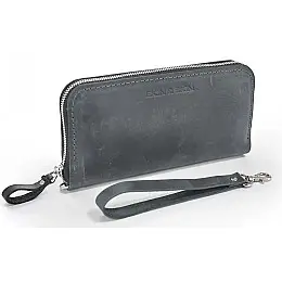 Кожаный кошелек Skin and Skin Zipper L 21х11.5х2.5 см Серый (LW06GG)