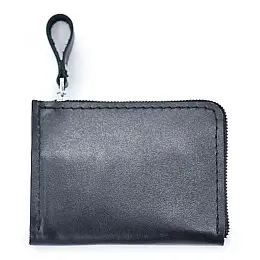Кожаный кошелек Skin and Skin Zipper S 13х10 см Черный (SW05BL)