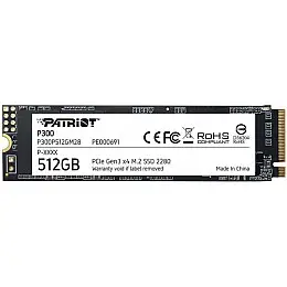 Накопитель SSD 512GB Patriot P300 M.2 2280 PCIe NVMe 3.0 x4 TLC (P300P512GM28)
