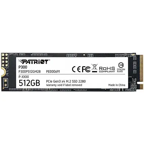 Накопитель SSD 512GB Patriot P300 M.2 2280 PCIe NVMe 3.0 x4 TLC (P300P512GM28)