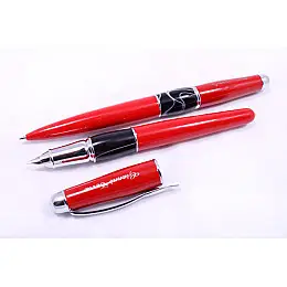 Набор подарочный (ручка перьевая + шариковая) Gianni Terra Red With Black Красно-черный корпус (HH9030/B-F)