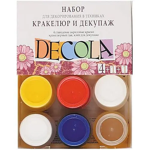 Набор для декорирования в техниках кракелюр и декупаж ТМ Decola 20 мл