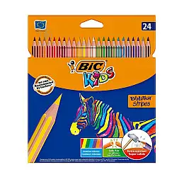 Карандаши цветные BIC evolution stripes 24 цвета (3086123499133)