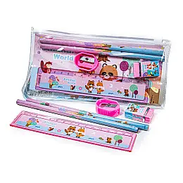 Детский канцелярский набор Bambi WJ1908 в пенале В мире животных