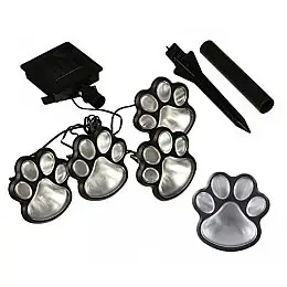 Уличный автономный светильник на солнечной батарее LED Solar Paw Print Lights DL49 с защитой от влаги As-seen-on-tv Черный