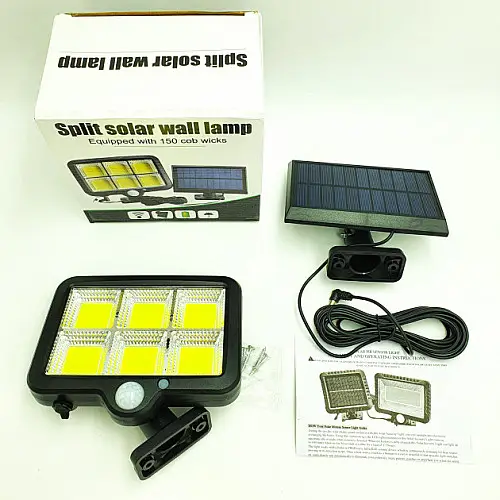 Лампа-ліхтар LED з датчиком руху на сонячній батареї Wall lamp LF-1723 (hub_nkni39612)
