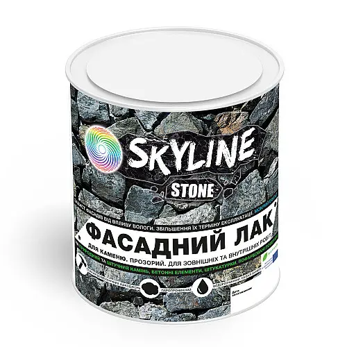 Фасадный лак акриловый для камня мокрый эффект Stone SkyLine Глянцевый 0.75 л