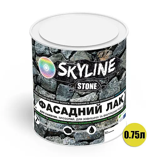Фасадный лак акриловый для камня мокрый эффект Stone SkyLine Глянцевый 0.75 л