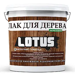 Лак акриловый для дерева Блестящий глянец Lotus прозрачный 5л