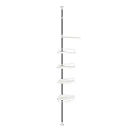 Стойка с полками для ванной комнаты RIAS Multi Corner Shelf угловая 2.6 м White (3_01685)