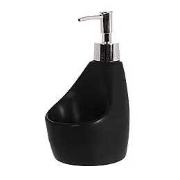 Дозатор жидкого мыла 350 мл с подставкой для губки BonaDi 851-312 Black