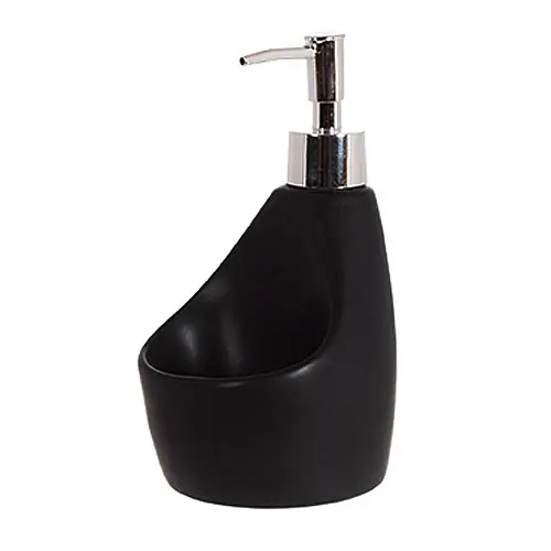 Дозатор жидкого мыла 350 мл с подставкой для губки BonaDi 851-312 Black