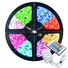 Светодиодная лента RIAS 3528 LED RGB в бухте 5м разноцветная 220V с пультом