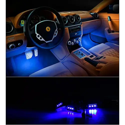 Универсальная цветная автомобильная RGB led подсветка с микрофоном OPT-TOP HR-01678 влагозащитная (1756374648)