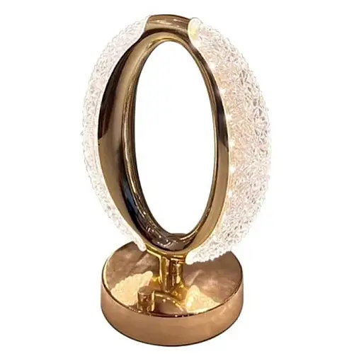 Настольная светодиодная кристаллическая лампа RIAS Ring Diamond Gold