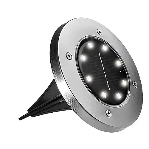Садовый уличный светодиодный фонарь-подсветка на солнечной батарее Solar Disk Lights 8 LED 164-12328830