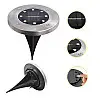 Садовый уличный светодиодный фонарь-подсветка на солнечной батарее Solar Disk Lights 8 LED 164-12328830