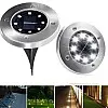 Садовый уличный светодиодный фонарь-подсветка на солнечной батарее Solar Disk Lights 8 LED 164-12328830