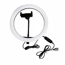 Светодиодная кольцевая лампа Ring Fill Light LC666 с держателем для телефона 26 см (300600)