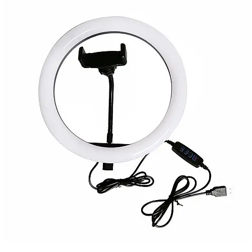 Светодиодная кольцевая лампа Ring Fill Light LC666 с держателем для телефона 26 см (300600)
