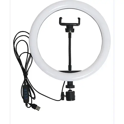 Светодиодная кольцевая лампа Ring Fill Light LC666 с держателем для телефона 26 см (300600)