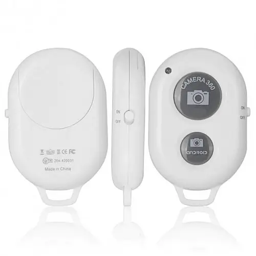 Універсальний Bluetooth пульт дистанційного керування камерою телефону для селфі палиці білий