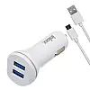 Автомобільний зарядний пристрій inkax CC-12 2USB 2.1A microUSB White (av087-hbr)