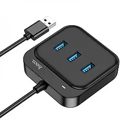 Мульти адаптер Hoco HB31 4 в 1 USB до 4 USB 3.0 F Hub конвертер до USB3.0*4 жіночий 1.2 м.