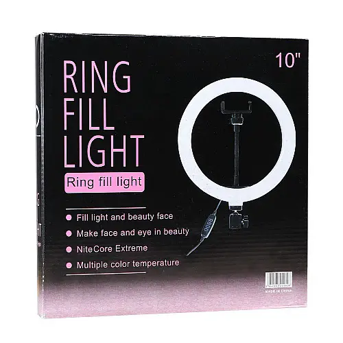 Кольцевая Led лампа с деражателем для телефона UKC Fill Light 26cm QX-260 Черный
