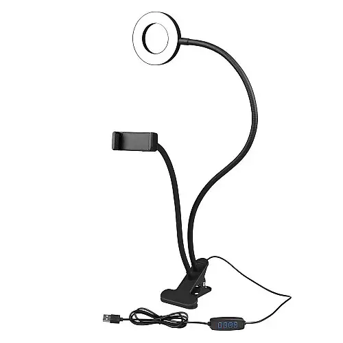 Лампа Fill Light 2 in 1 9cm на Прищепке кабель с пультом управления и USB Black