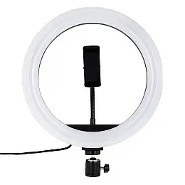 Цветная кольцевая RGB LED лампа MJ26 26см RJB Light 1 крепление,разъем USB Black
