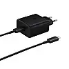 Мережевий зарядний пристрій Samsung (EP-TA845XBEGCN) 45W + кабель Type-C - Type-C- чорний