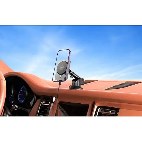 Автомобільний магнітний тримач з бездротовою зарядкою XO CX018 15W с MagSafe Hoco