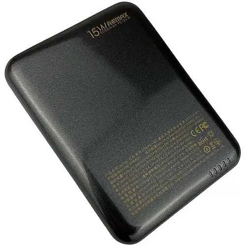 Зовнішній павербанк Remax RPP-509 5000 mAh 15W MagSafe 20W PD USB-C+QC чорний