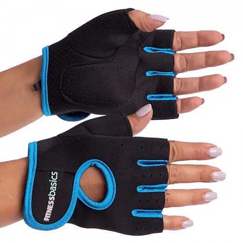 Перчатки для фитнеca FITNESS BASICS BC-893 L черный-голубой (SKL1055)