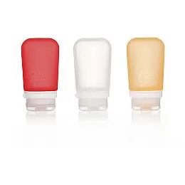Набор силиконовых бутылочек Humangear GoToob+ 3-Pack Medium Clear/Red/Orange (1054-022.0039)