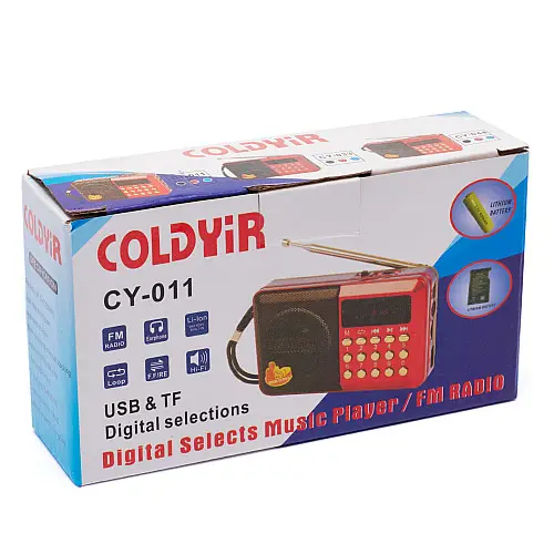 Портативне акумуляторне FM-радіо Knstar coldyir cy-011 з роз'ємом для USB і карти пам'яті, синє.